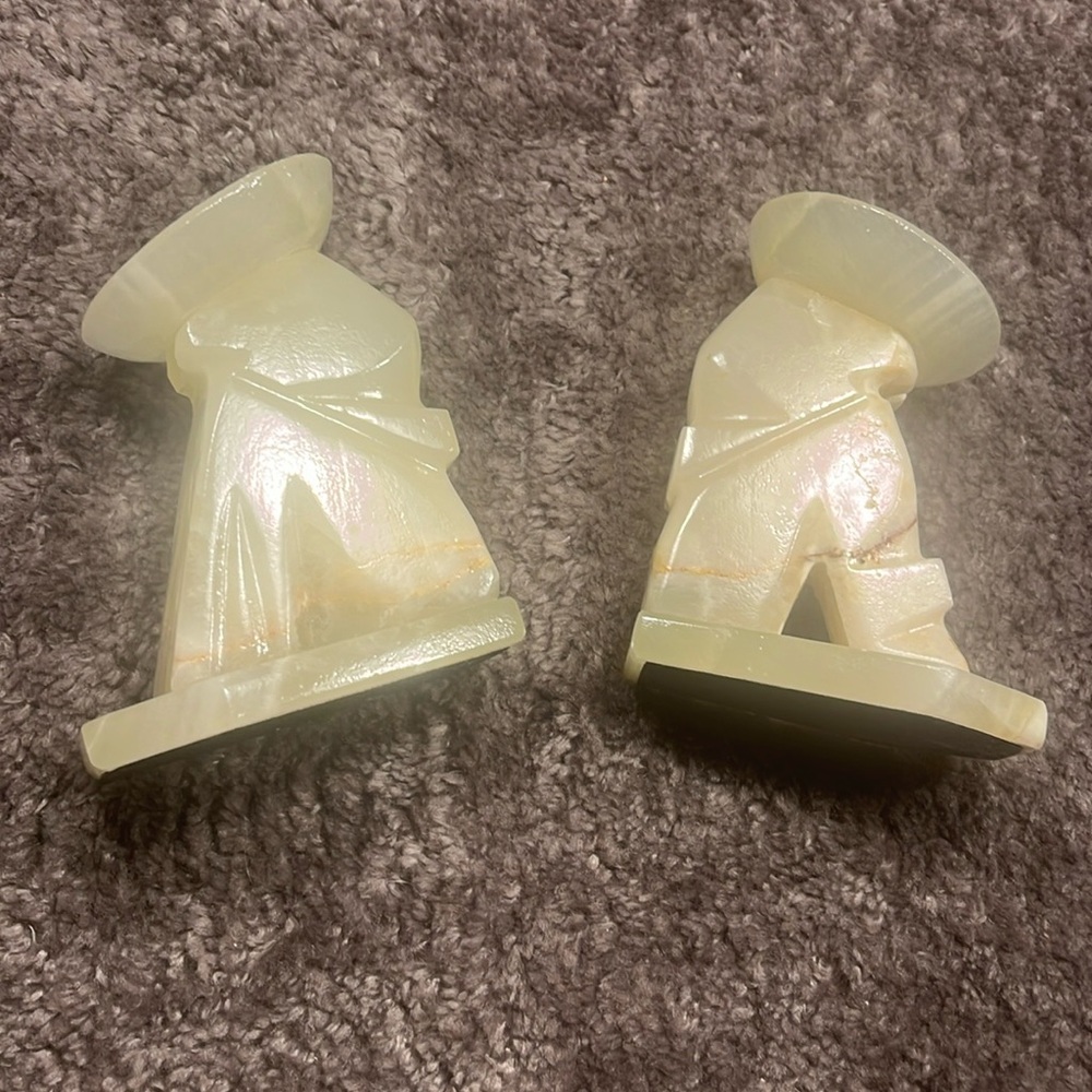 Onyx marble bookends